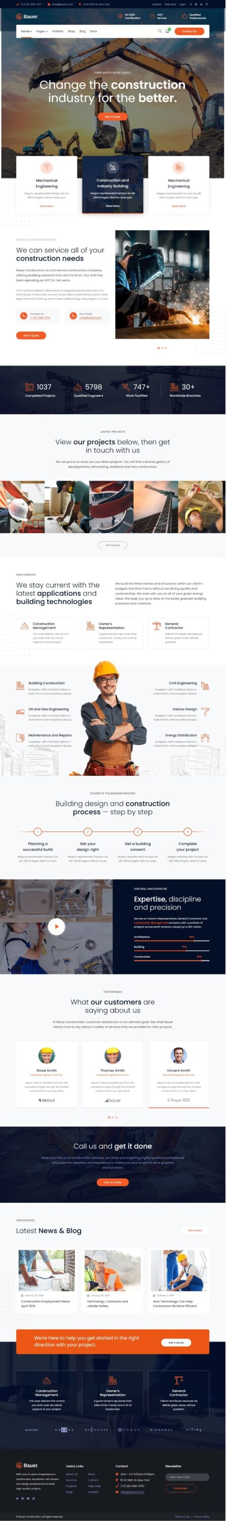 Mẫu Website Giới Thiệu Công Ty Công Nghiệp – Bauer 2