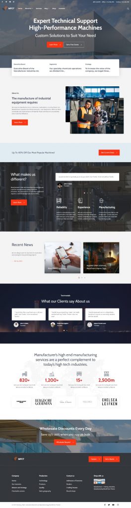 Mẫu Website Giới Thiệu Công Ty Công Nghiệp – Manufacturer 8
