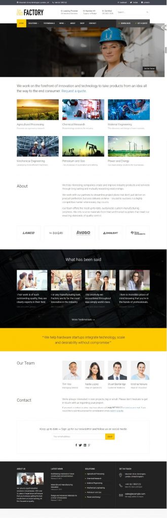 Mẫu Website Giới Thiệu Công Ty Công Nghiệp – Factory