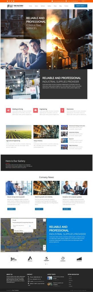 Mẫu Website Giới Thiệu Công Ty Công Nghiệp – Manufacturing 2