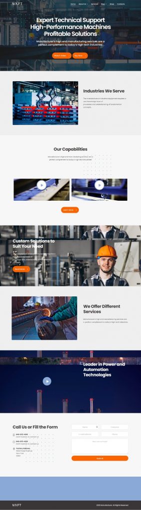 Mẫu Website Giới Thiệu Công Ty Công Nghiệp – Manufacturer 9