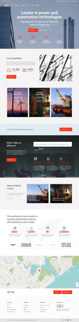 Mẫu Website Giới Thiệu Công Ty Công Nghiệp – Manufacturer 2