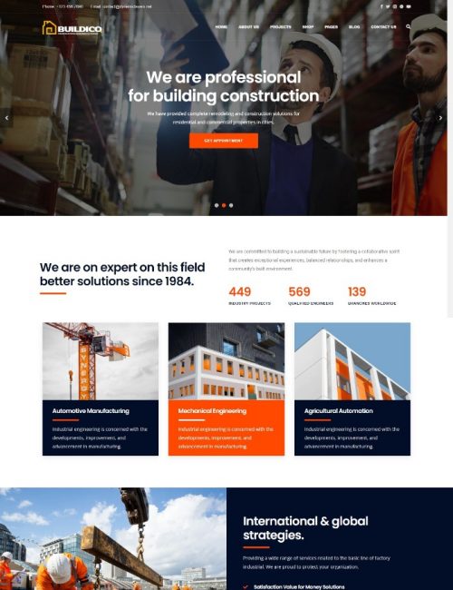 Mẫu Website Xây Dựng - Buildico - Industrial