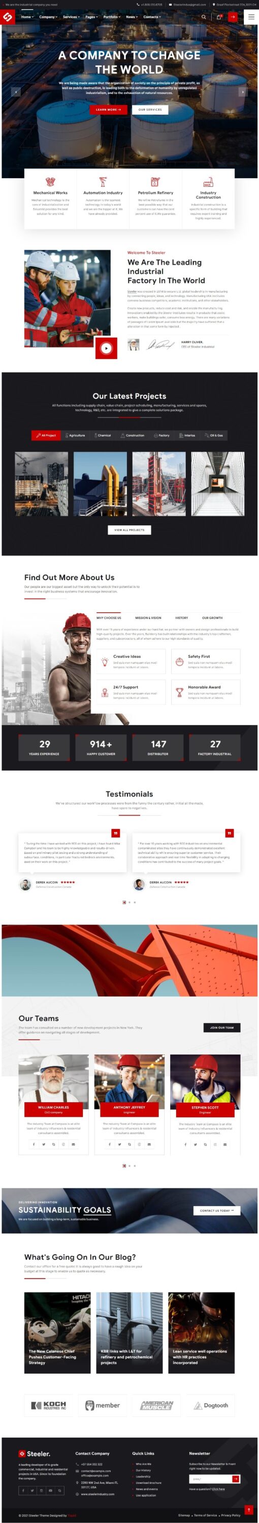 Mẫu Website Giới Thiệu Công Ty Công Nghiệp – Steeler 2
