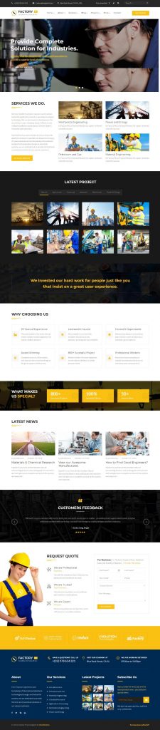 Mẫu Website Giới Thiệu Công Ty Công Nghiệp – Factory Plus