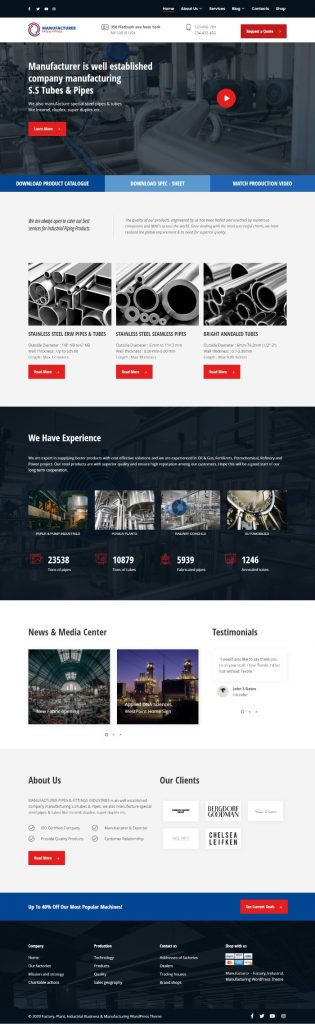 Mẫu Website Giới Thiệu Công Ty Công Nghiệp – Manufacturer 4