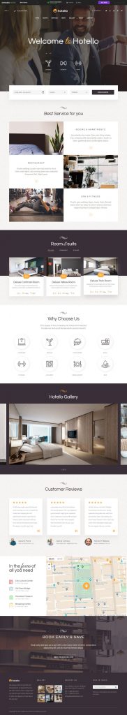 Mẫu website dịch vụ khách sạn – Hotello