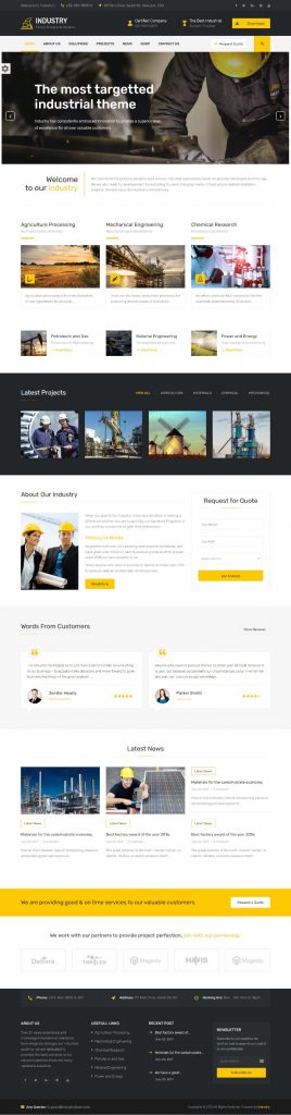 Mẫu Website Giới Thiệu Công Ty Công Nghiệp – Industry