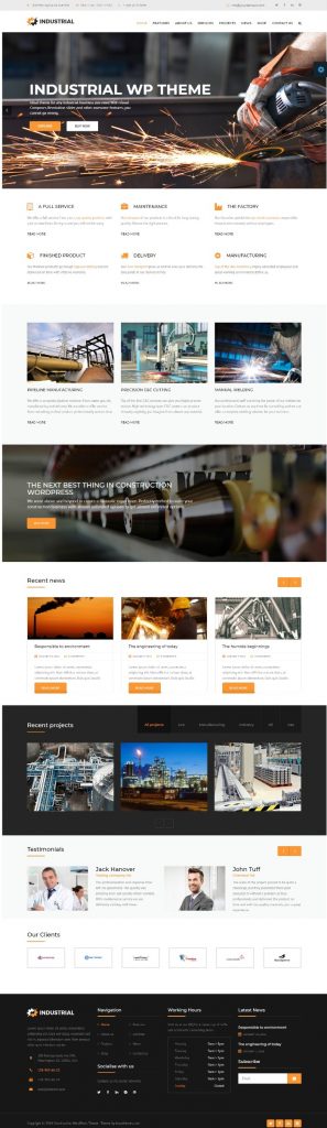 Mẫu Website Giới Thiệu Công Ty Công Nghiệp – Industrial 2