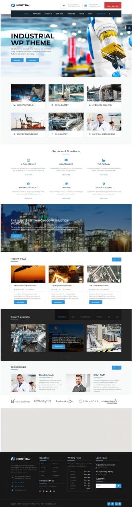 Mẫu Website Giới Thiệu Công Ty Công Nghiệp – Industrial 3