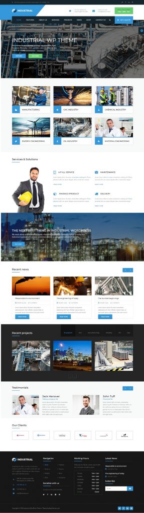 Mẫu Website Giới Thiệu Công Ty Công Nghiệp – Industrial