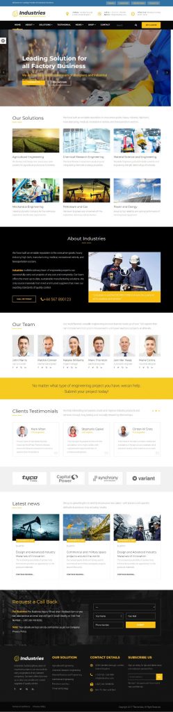 Mẫu Website Giới Thiệu Công Ty Công Nghiệp – Industries