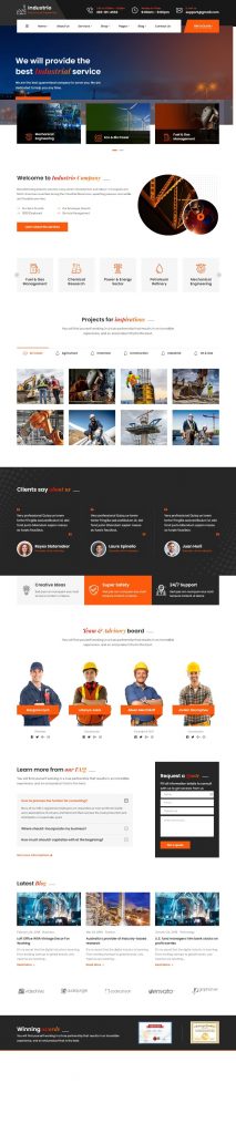 Mẫu Website Giới Thiệu Công Ty Công Nghiệp – Industrial