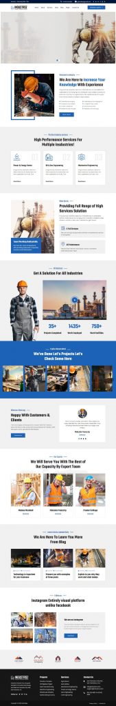 Mẫu Website Giới Thiệu Công Ty Công Nghiệp – Industroz