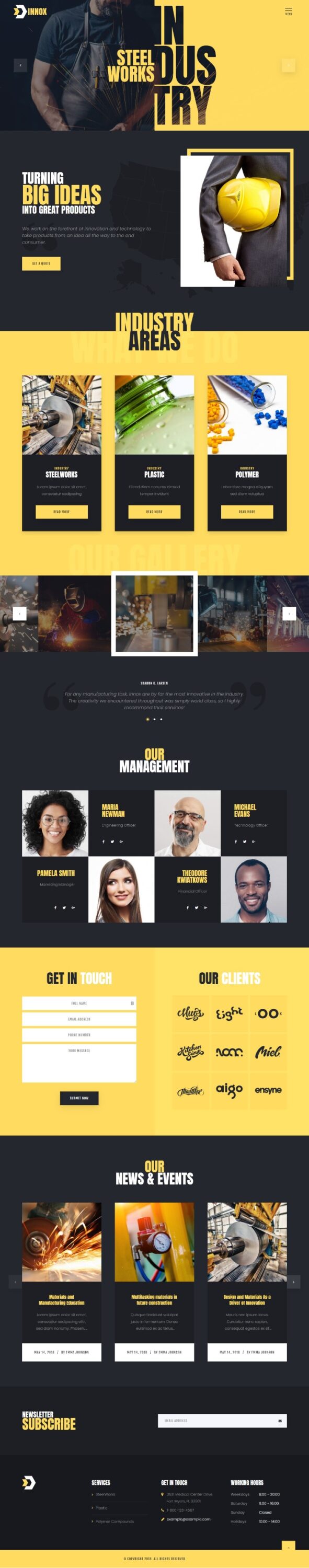 Mẫu Website Giới Thiệu Công Ty Công Nghiệp – Innox
