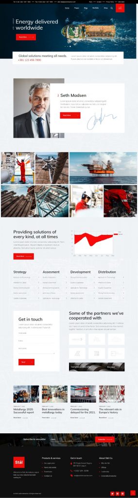 Mẫu Website Giới Thiệu Công Ty Công Nghiệp – Stal 2
