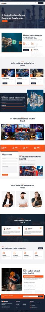 Mẫu Website Giới Thiệu Công Ty Công Nghiệp – Industrie – Oil and Gas