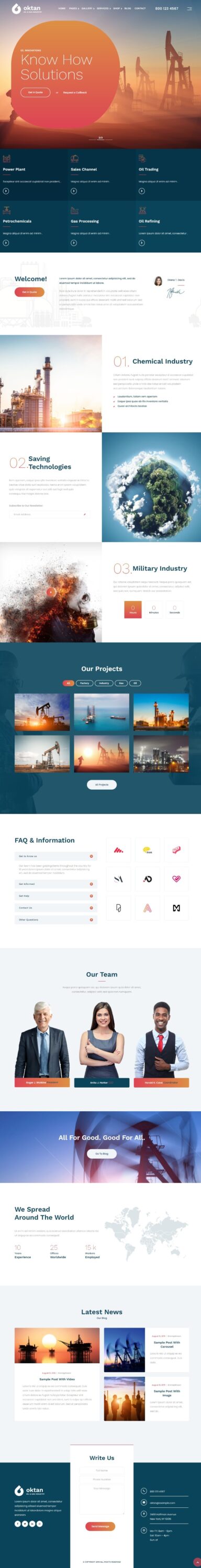 Mẫu Website Giới Thiệu Công Ty Công Nghiệp – Oktan