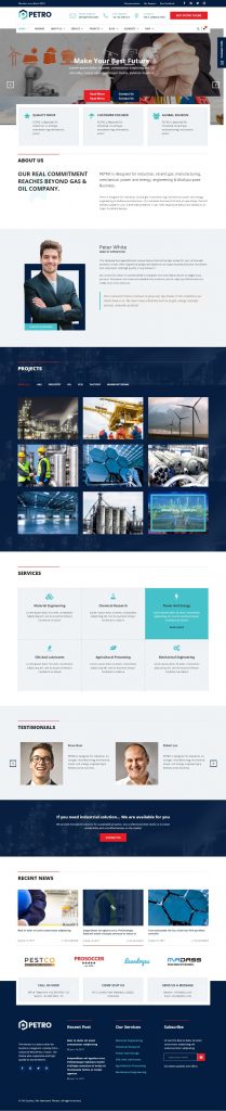 Mẫu Website Giới Thiệu Công Ty Công Nghiệp – Petro