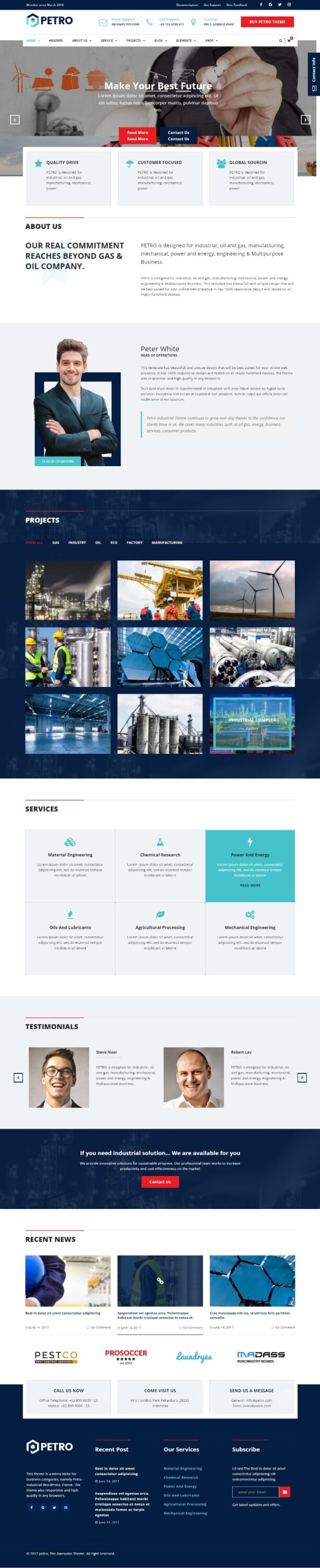Mẫu Website Giới Thiệu Công Ty Công Nghiệp – Petro