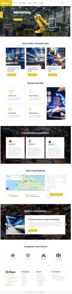 Mẫu Website Giới Thiệu Công Ty Công Nghiệp – Pilon