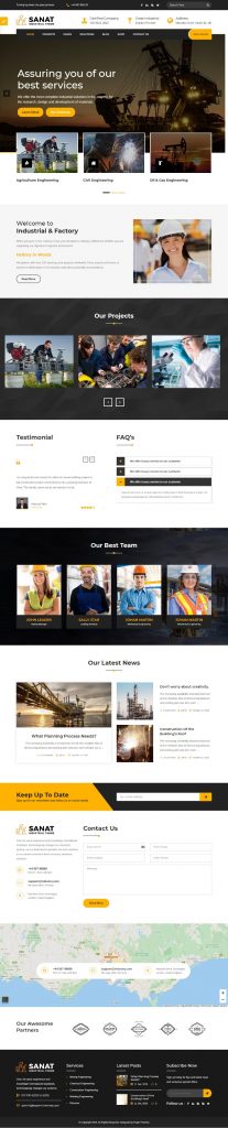 Mẫu Website Giới Thiệu Công Ty Công Nghiệp – Sanat