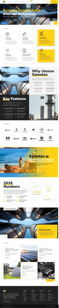 Mẫu Website Giới Thiệu Công Ty Công Nghiệp – Samatex