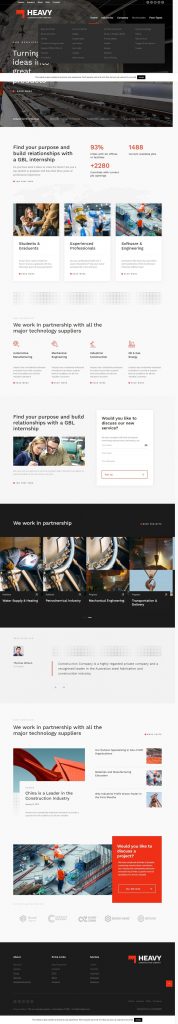 Mẫu Website Giới Thiệu Công Ty Công Nghiệp – Heavy