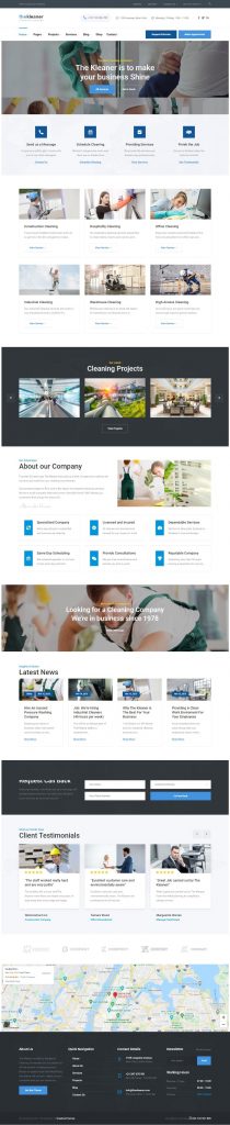 Mẫu Website Giới Thiệu Công Ty Công Nghiệp – The Kleaner
