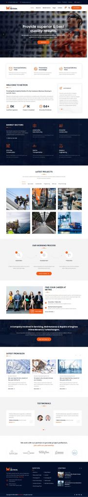 Mẫu Website Giới Thiệu Công Ty Công Nghiệp – Metron