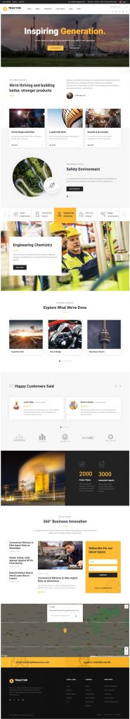 Mẫu Website Giới Thiệu Công Ty Công Nghiệp – Tractor