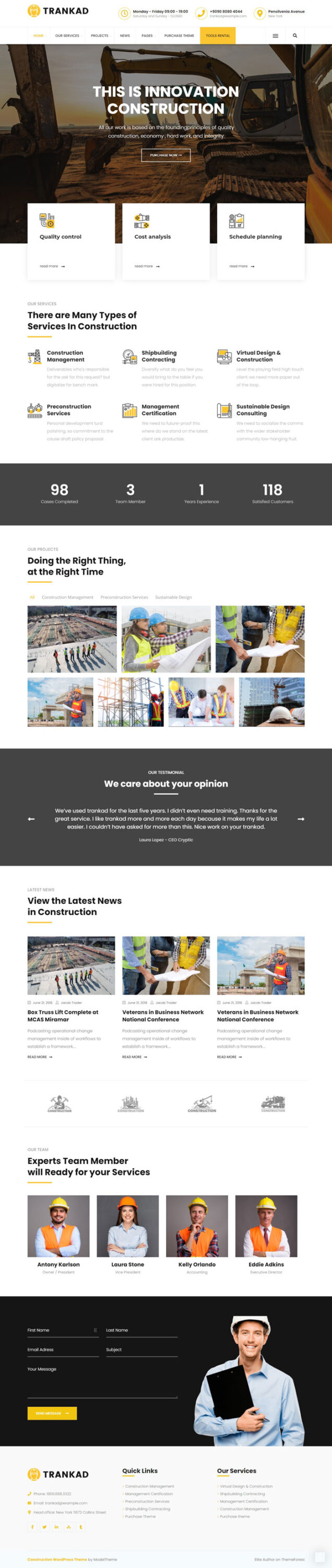 Mẫu Website Thiết Kế Xây Dựng – Trankad