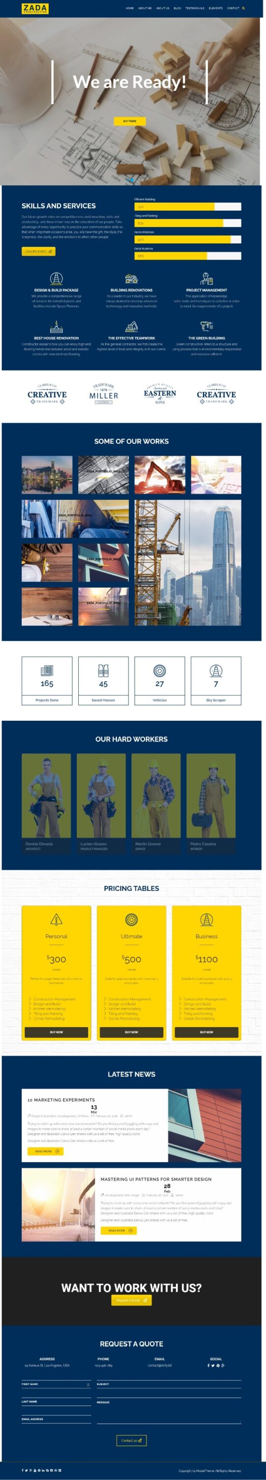 Mẫu Website Xây Dựng – Zada