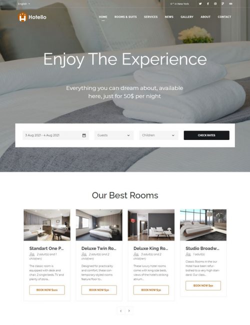 Mẫu website dịch vụ khách sạn - Hotello Frankfurt