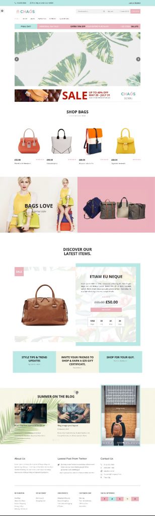 Mẫu Website Bán Hàng Balo Túi Xách Chaos