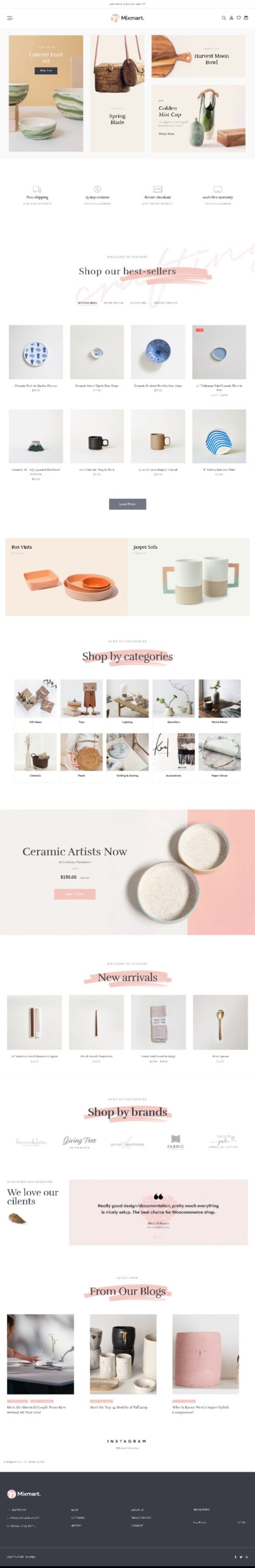 Mẫu Website Bán Hàng Handmade Mixmart Home 1