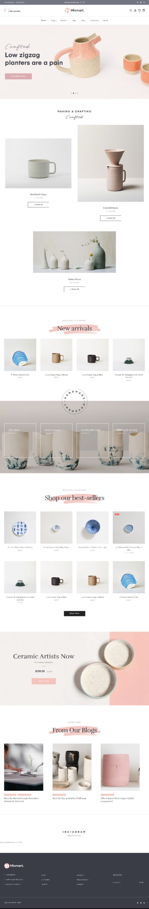 Mẫu Website Bán Hàng Handmade Mixmart