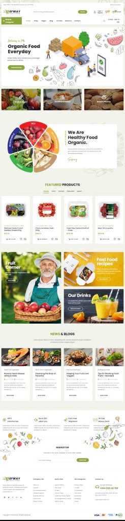 Mẫu website bán hàng thực phẩm Efway Home 1