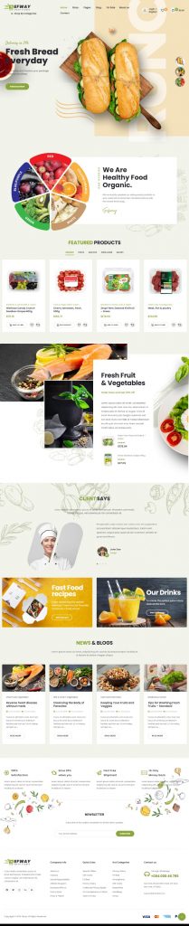 Mẫu website bán hàng thực phẩm Efway Home 2