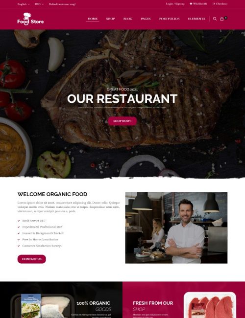 Mẫu website bán hàng thực phẩm - FOOD MARKET
