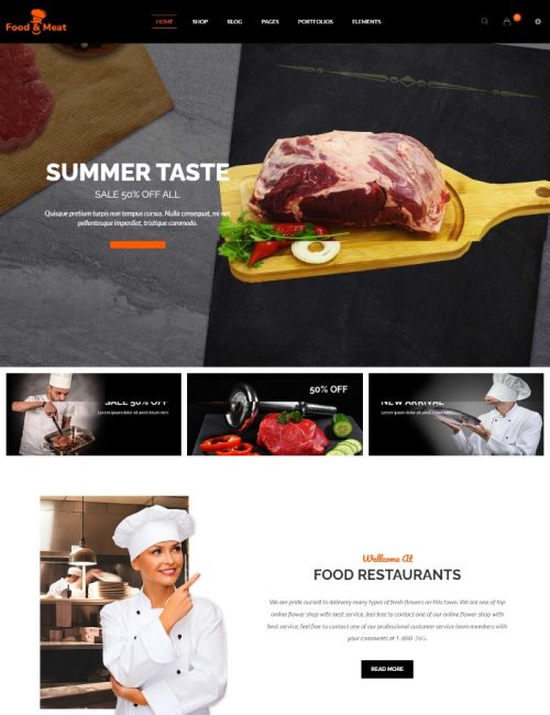 Mẫu website bán hàng thực phẩm - FOOD AND MEAT