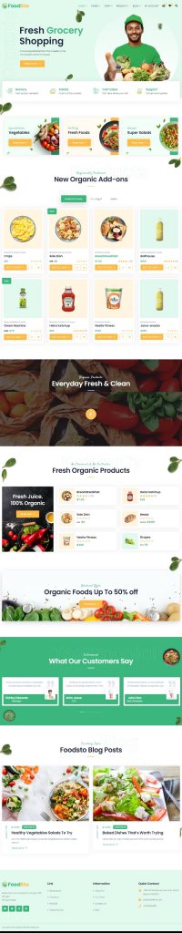 Mẫu website bán hàng thực phẩm Foodsto