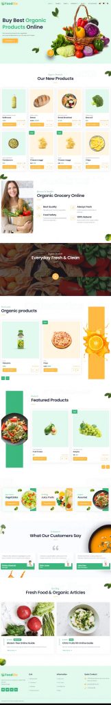 Mẫu website bán hàng thực phẩm Foodsto Home 1