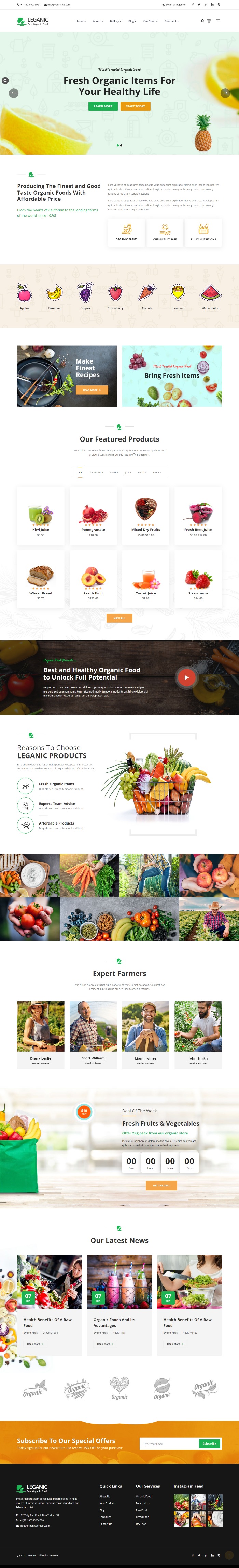 Mẫu website bán hàng thực phẩm Leganic