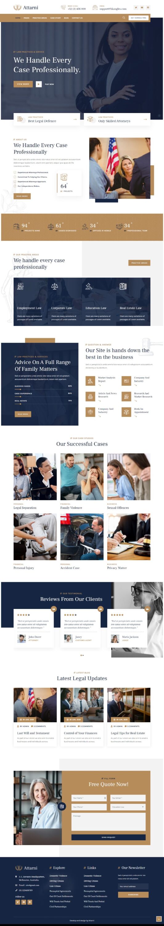 Mẫu website luật Attarni 1