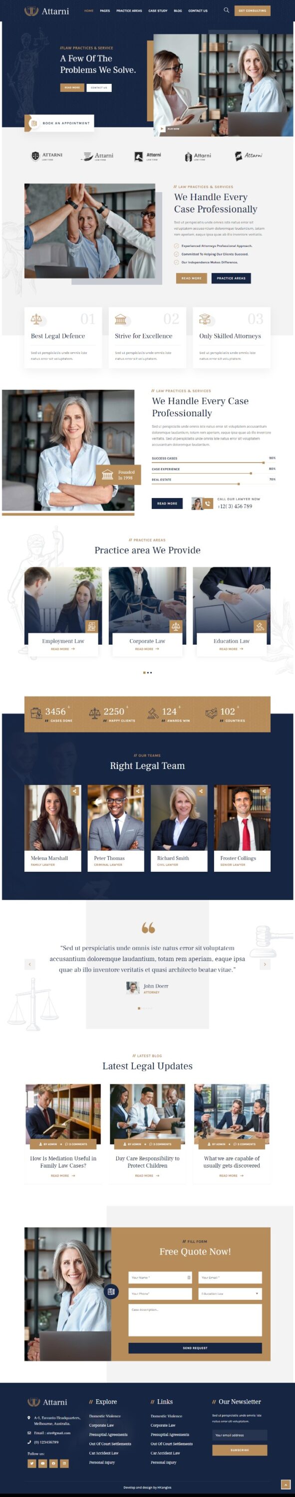 Mẫu website luật Attarni