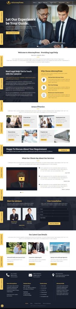 MẪU WEBSITE CÔNG TY LUẬT – ATTORNEY PRESS HOME 1