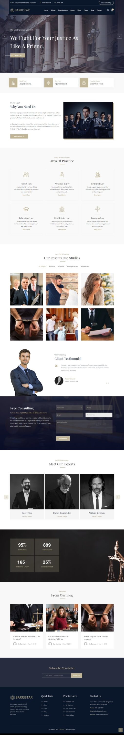 Mẫu website MẪU WEBSITE CÔNG TY LUẬT – BARRISTAR HOME 1