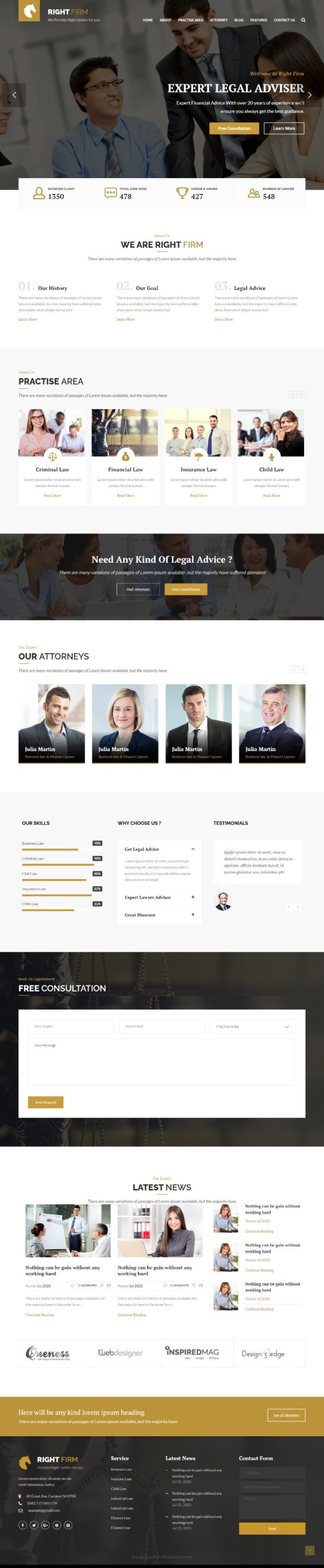 Mẫu website MẪU WEBSITE CÔNG TY LUẬT – RIGHT FIRM HOME 1