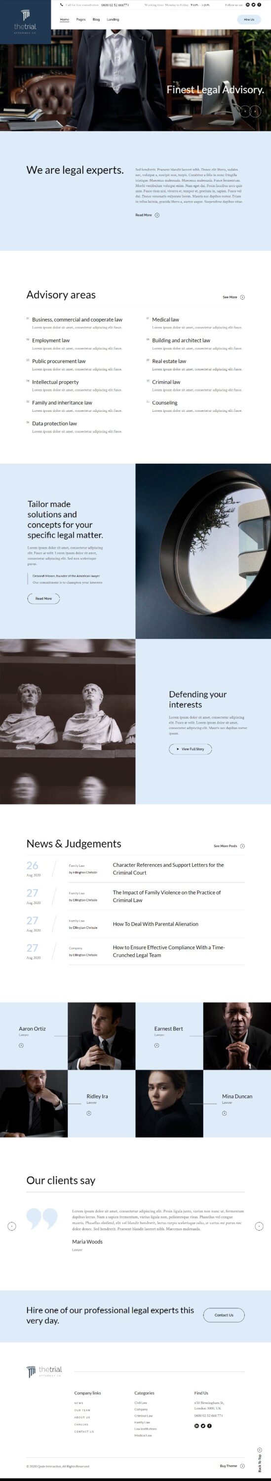 MẪU WEBSITE CÔNG TY LUẬT – THE TRIAL